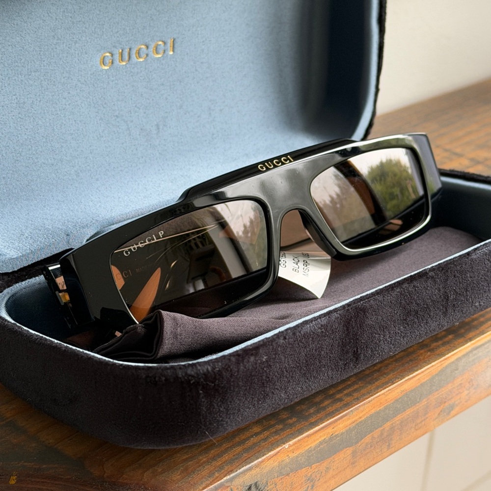 Gucci Faceted Specs 55MM Rectangular Sunglasses